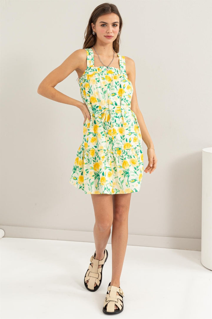 Floral Tie Shoulder Mini Dress HYFVE