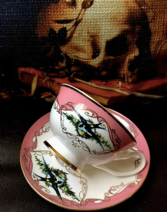 Pink Havisham Choke Insult Cup and Saucer - Miss Havisham Curiosities