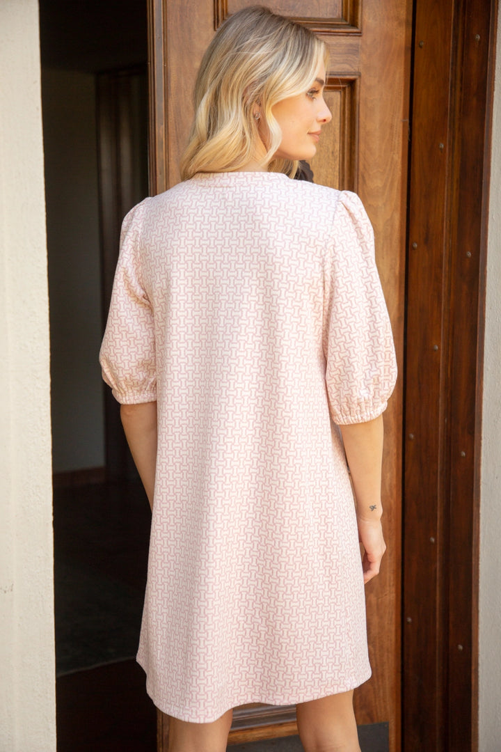 Cotton Candy Basket Weave Shift Dress - VOY