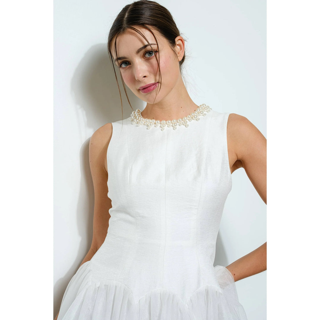The Ivory Heirloom Tulle Midi Dress