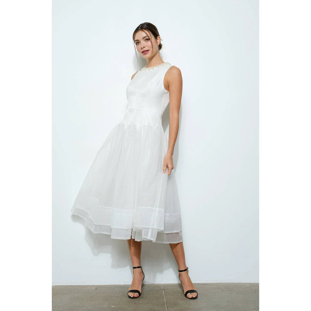 The Ivory Heirloom Tulle Midi Dress