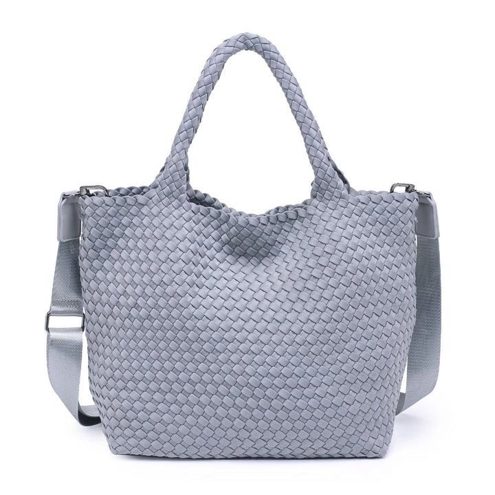 Sky's The Limit - Medium Woven Neoprene Tote in Grey - Sol and Selene