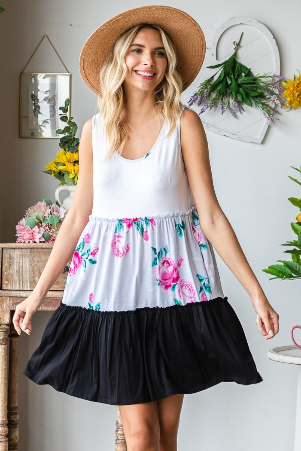 Heimish Scoop Neck Frill Tiered Dress