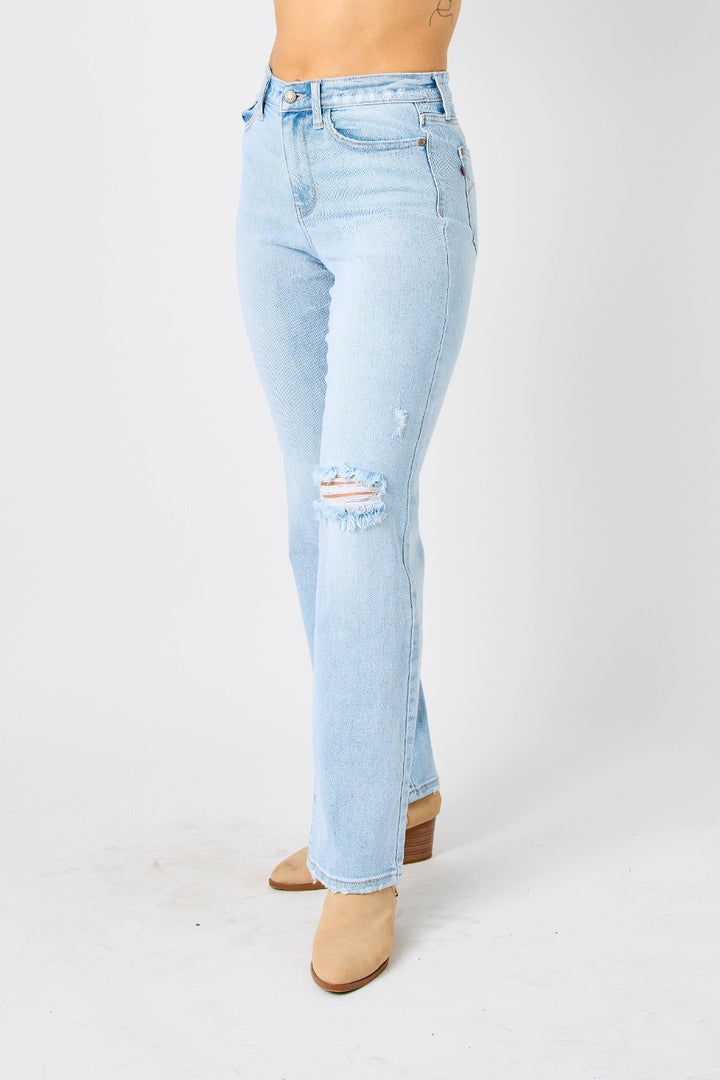 Holy Toledo! High Waist Distressed Straight Jeans