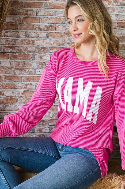 Mama Ribbed Long Sleeve Top