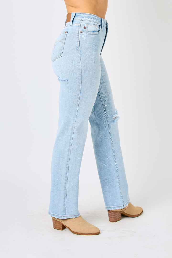 Holy Toledo! High Waist Distressed Straight Jeans