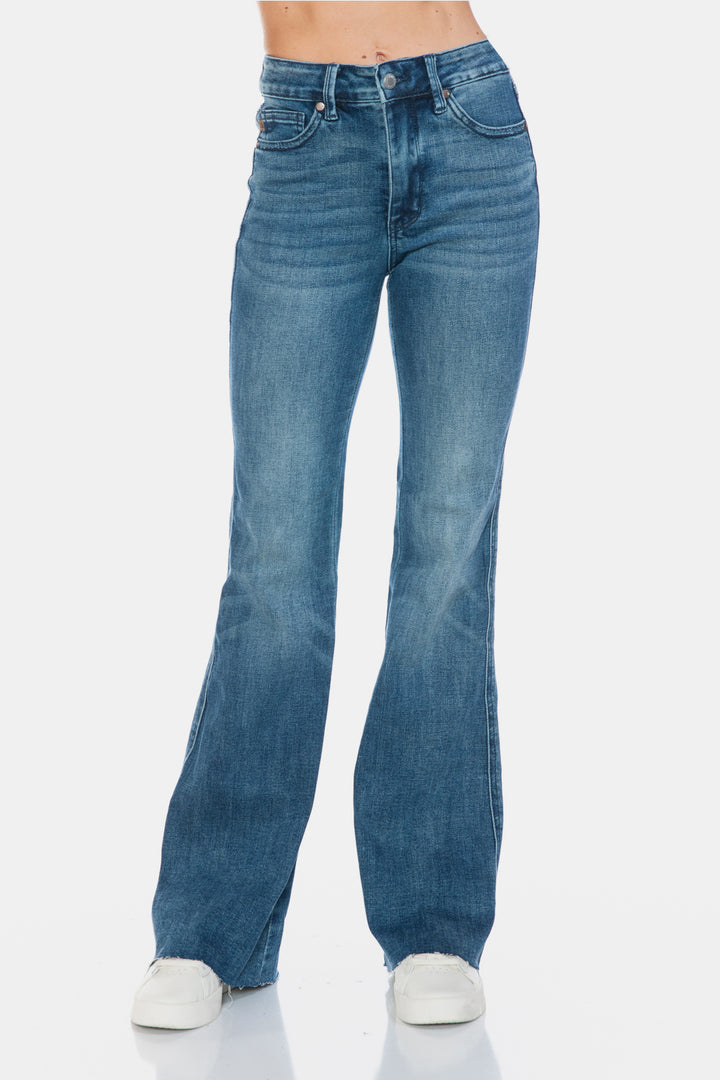 Judy Blue Tummy Control Cut Hem Flare Jeans