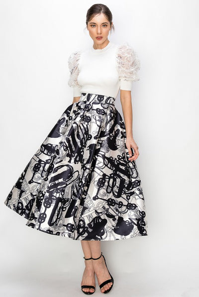 Grace Skirt in Black & White