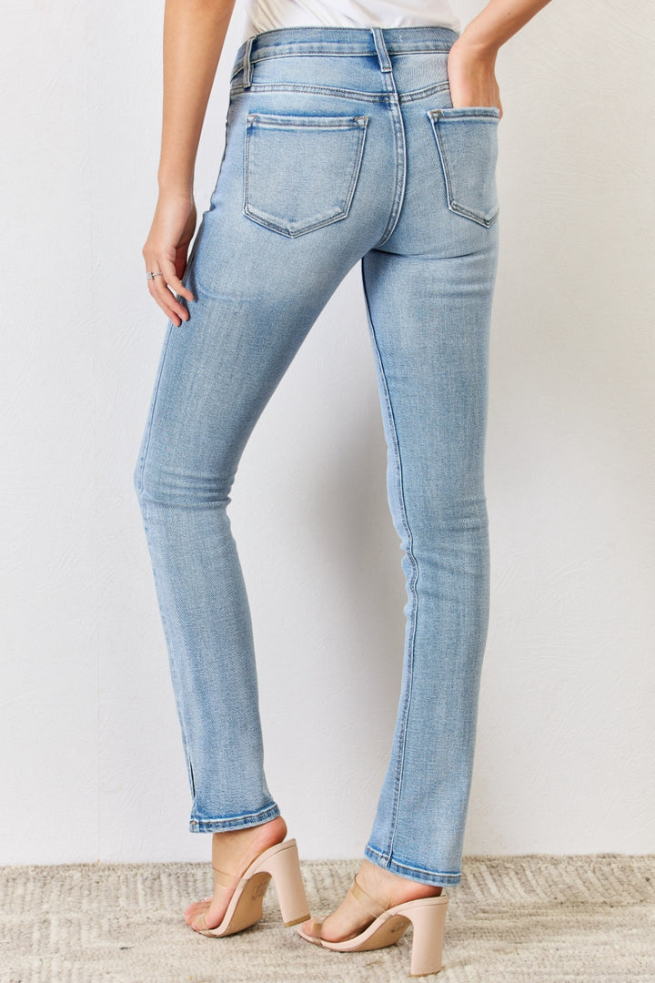 Tatiana Mid Rise Y2K Slit Bootcut Jeans Kancan