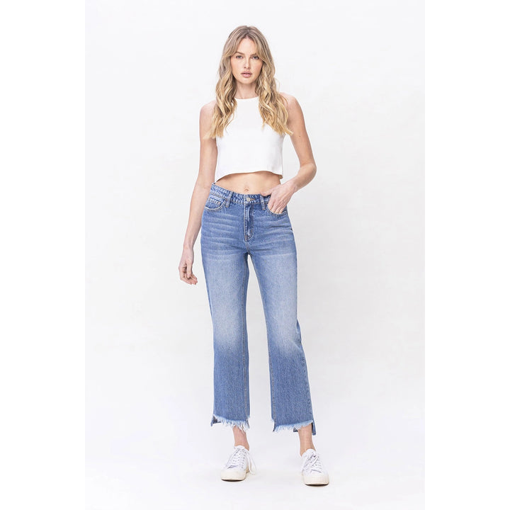 Norah High Rise Frayed Hem Straight