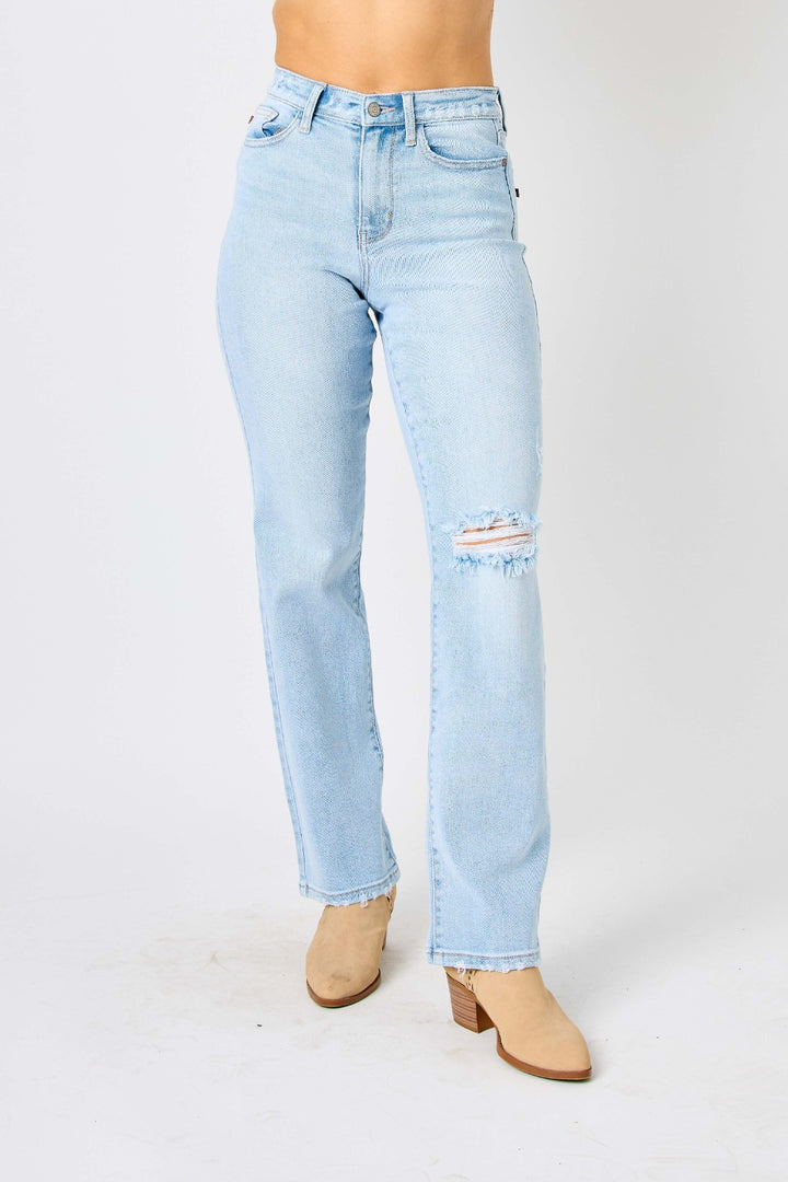 Holy Toledo! High Waist Distressed Straight Jeans