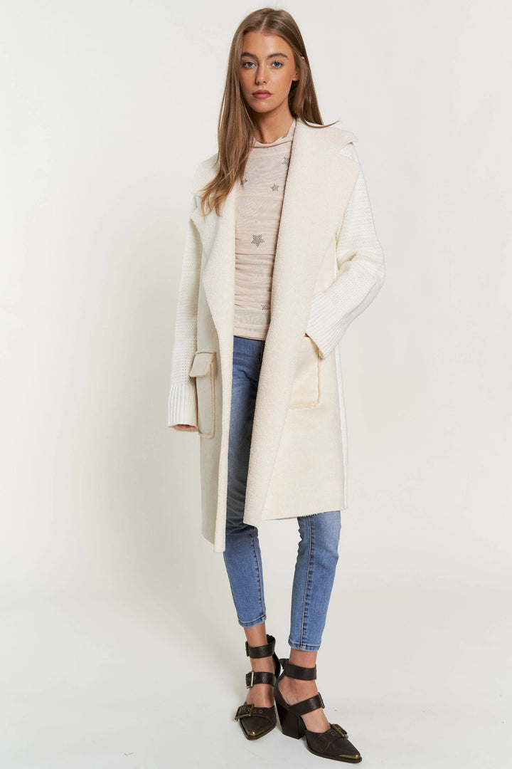 Abigail Sweater Faux Fur Mix Midi Coat