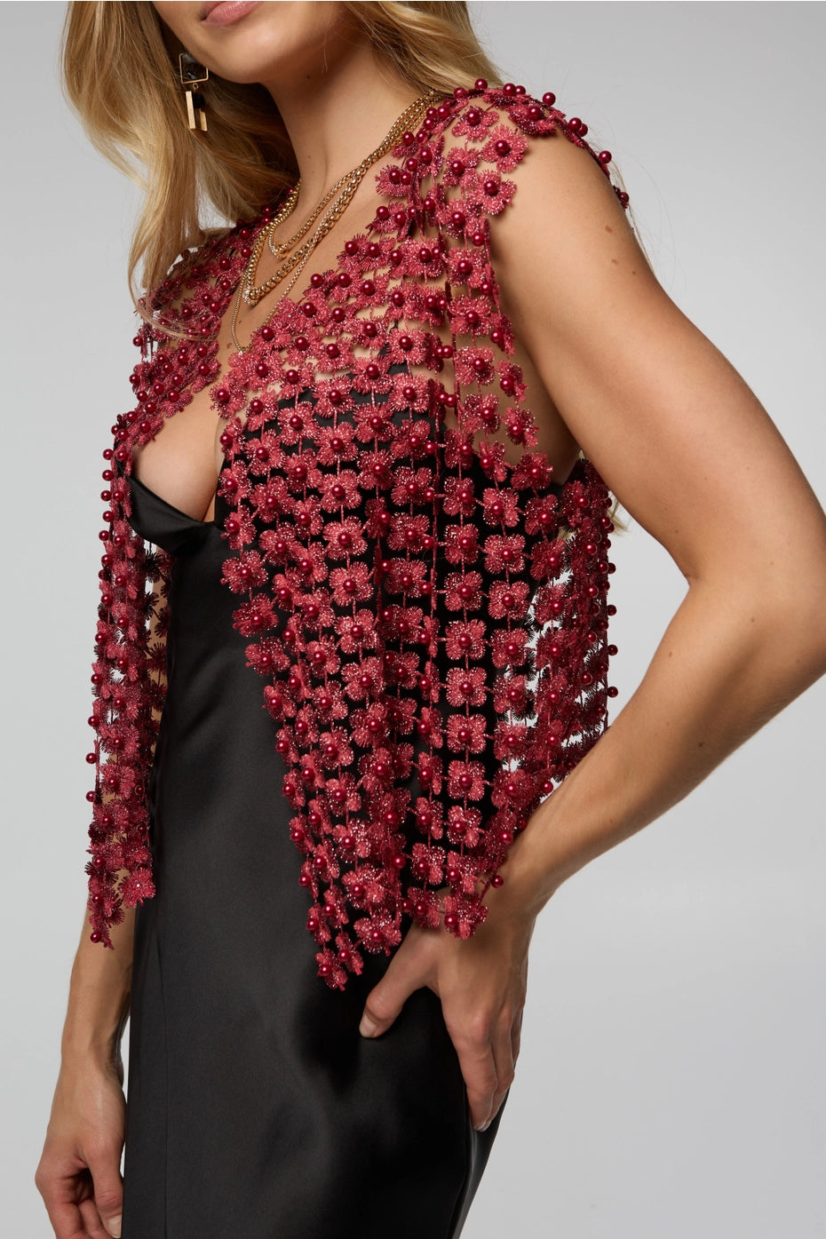 Floral Shell Pearl Capelet - SACCHI