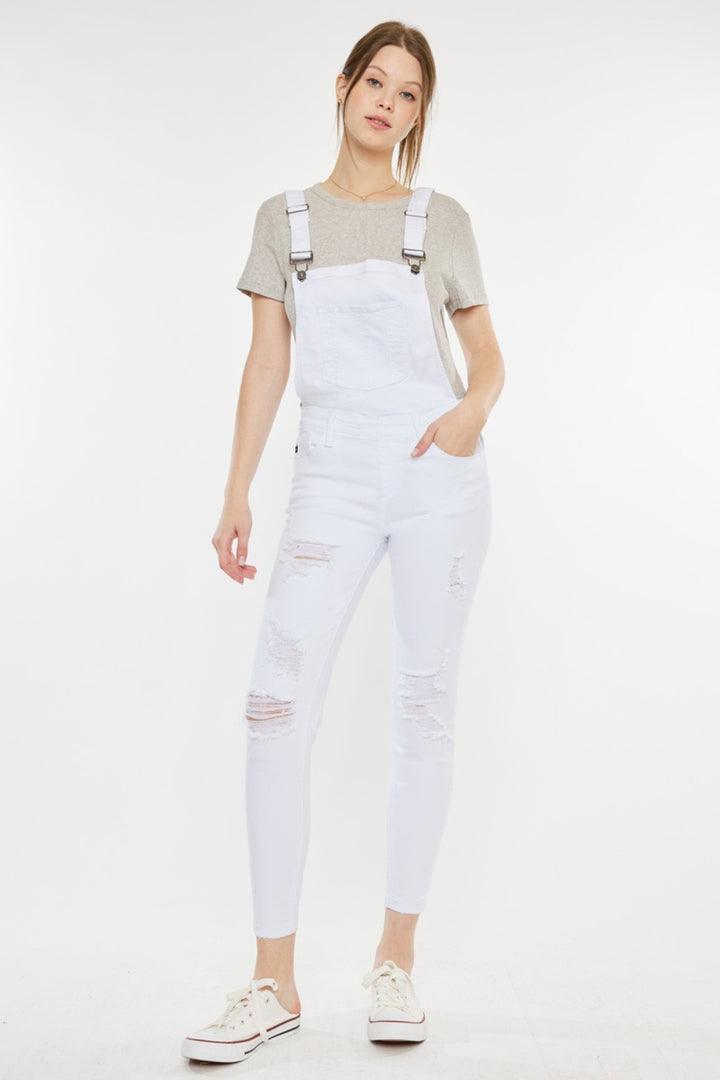 Kennedy Distressed Skinny Denim Overalls Kancan