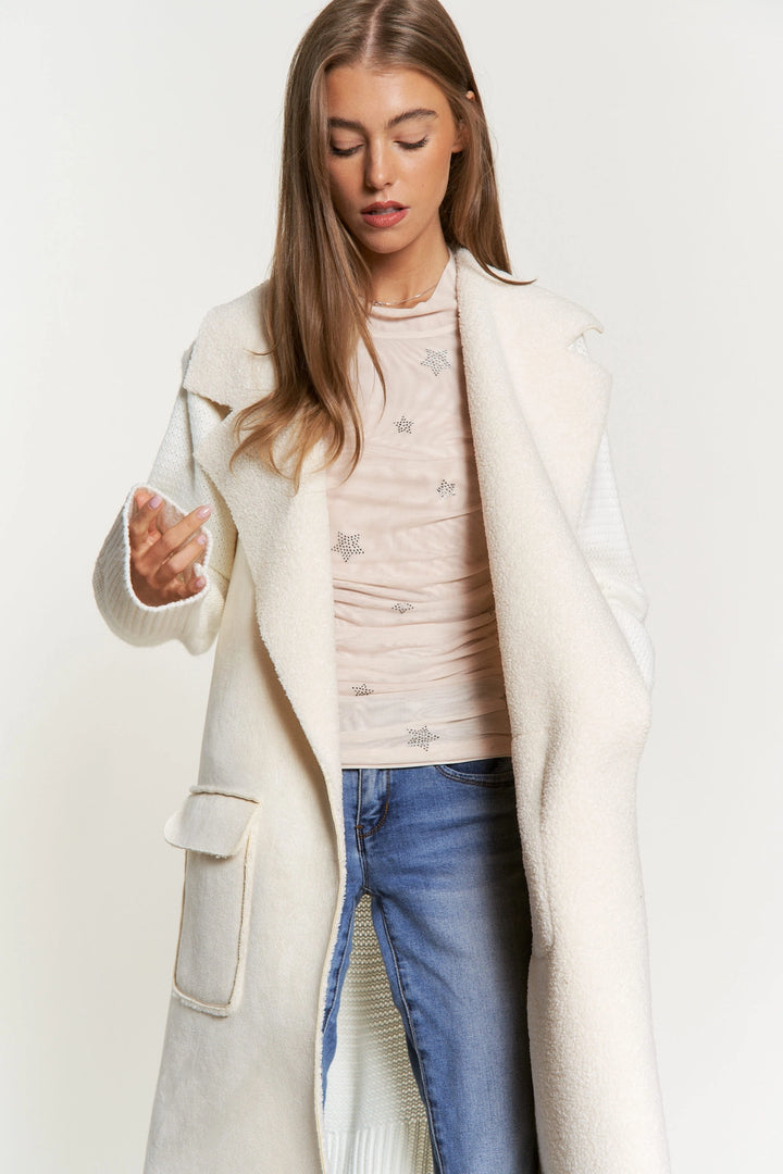 Abigail Sweater Faux Fur Mix Midi Coat