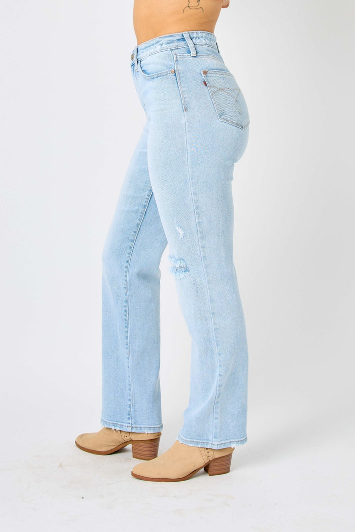 Holy Toledo! High Waist Distressed Straight Jeans