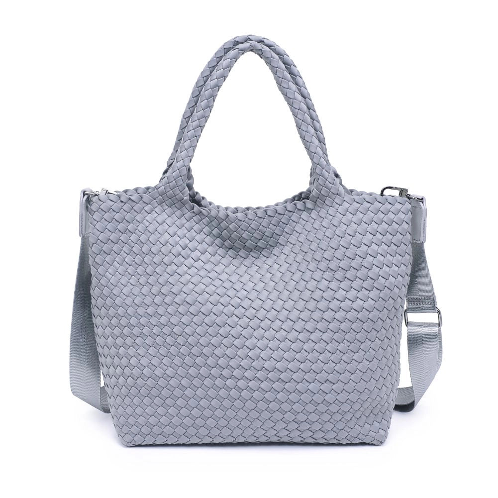 Sky's The Limit - Medium Woven Neoprene Tote in Grey - Sol and Selene
