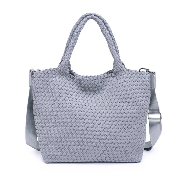 Sky's The Limit - Medium Woven Neoprene Tote in Grey - Sol and Selene