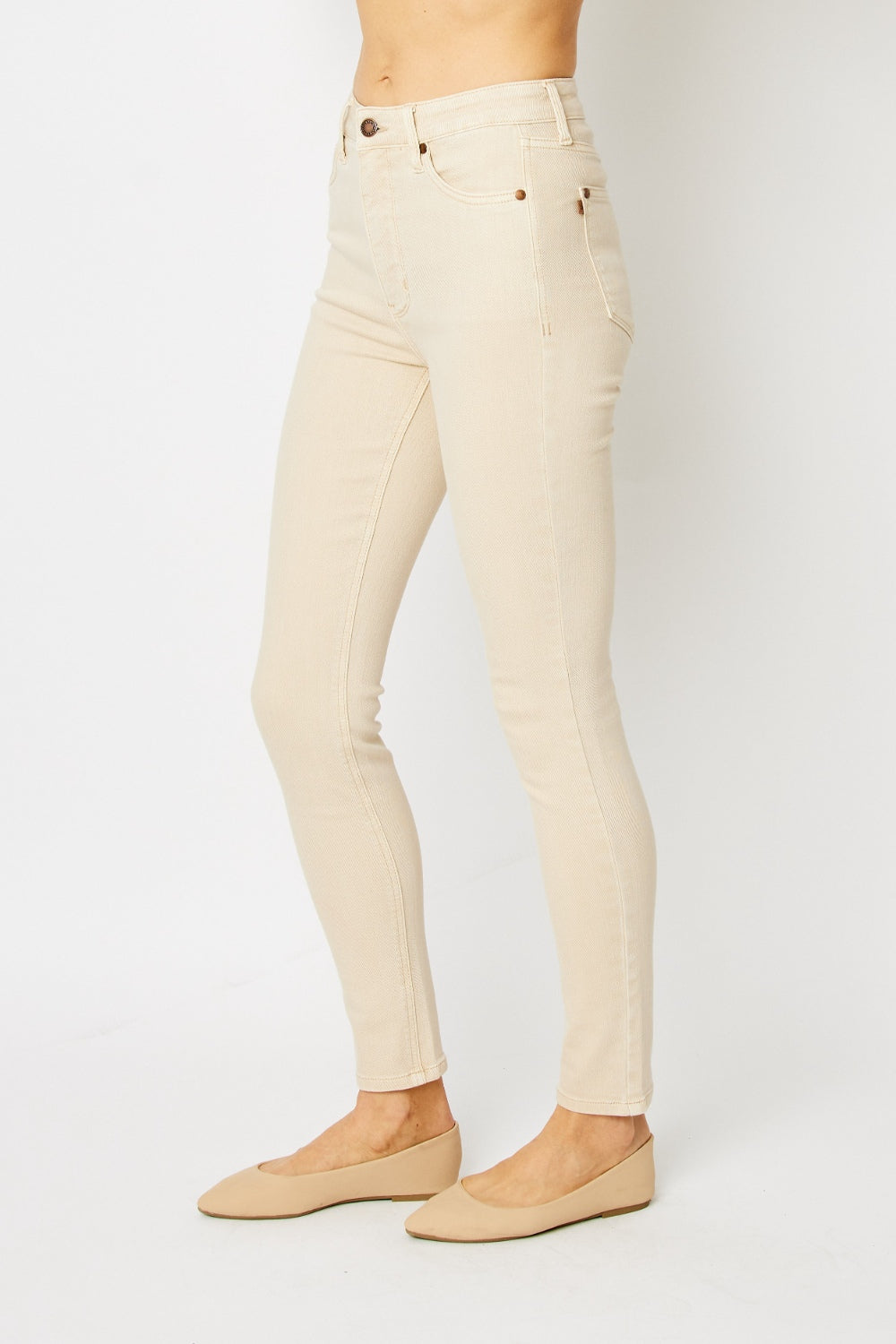 Gennie Garment Dyed Tummy Control Skinny Jeans - Judy Blue