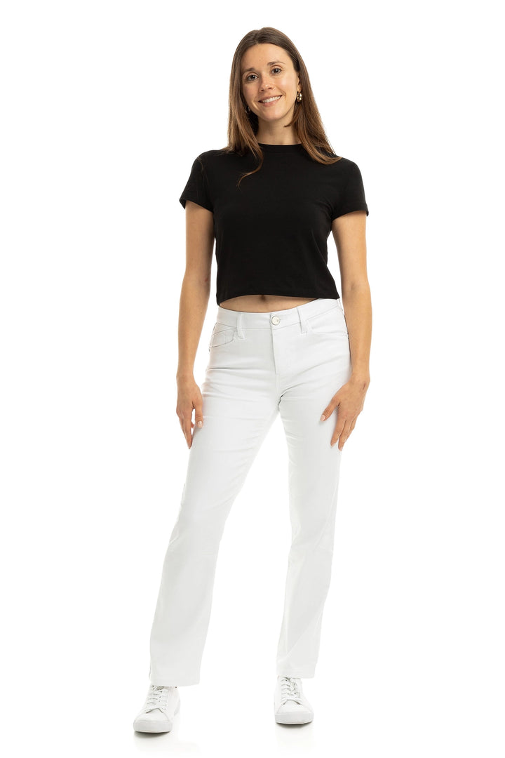30” Better Butter Mid-Rise Slim Straight Jean in White - 1822 Denim