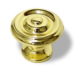 Concentric Knob In Polished Brass 1 1/8"
