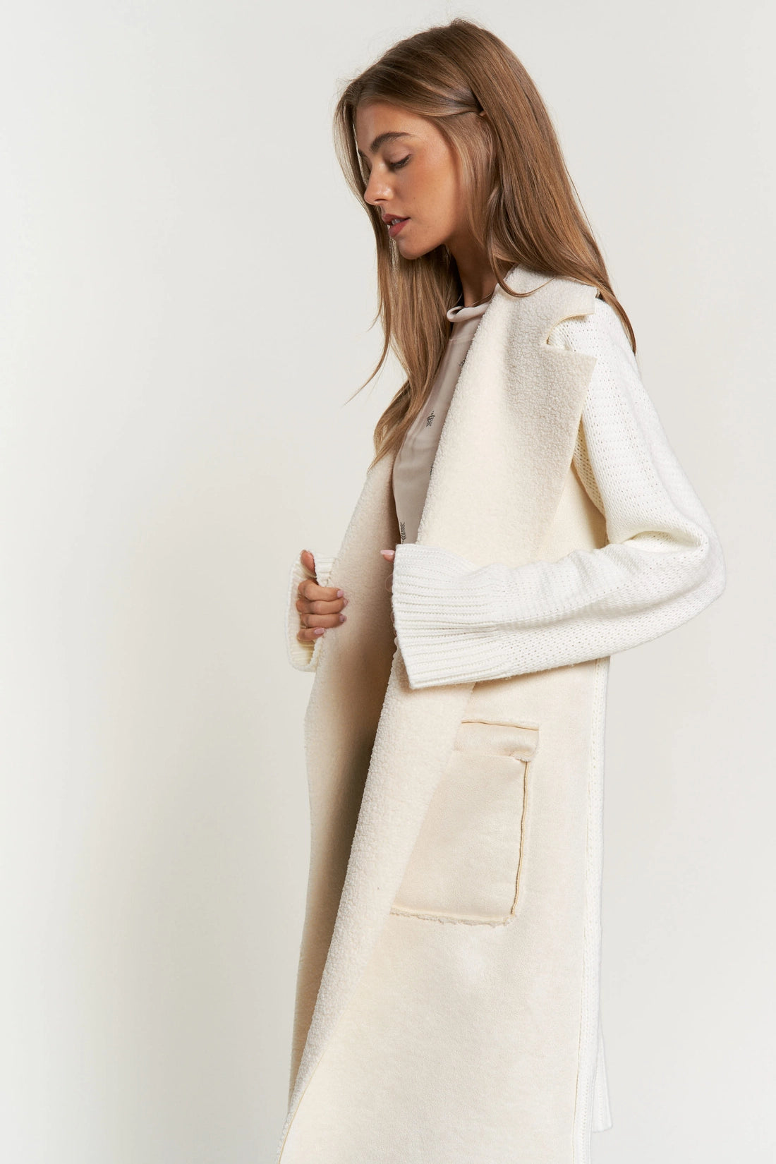 Abigail Sweater Faux Fur Mix Midi Coat