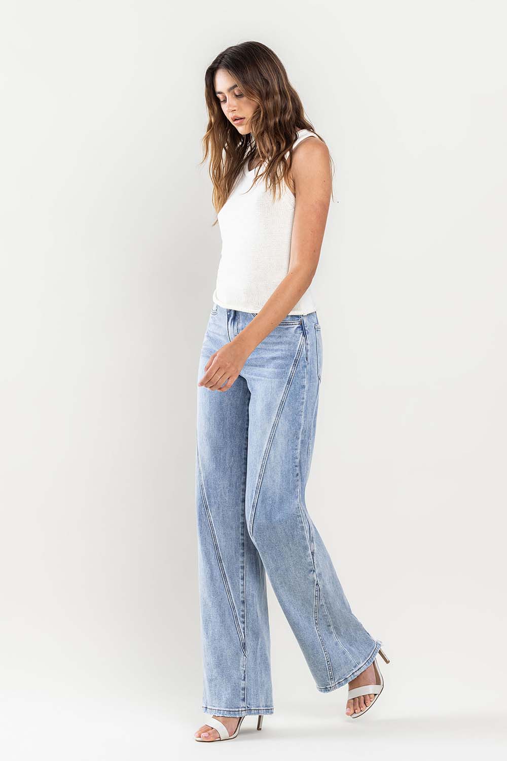 Olivia Ultra High Rise Wide Leg Jean - Vervet by Flying Monkey