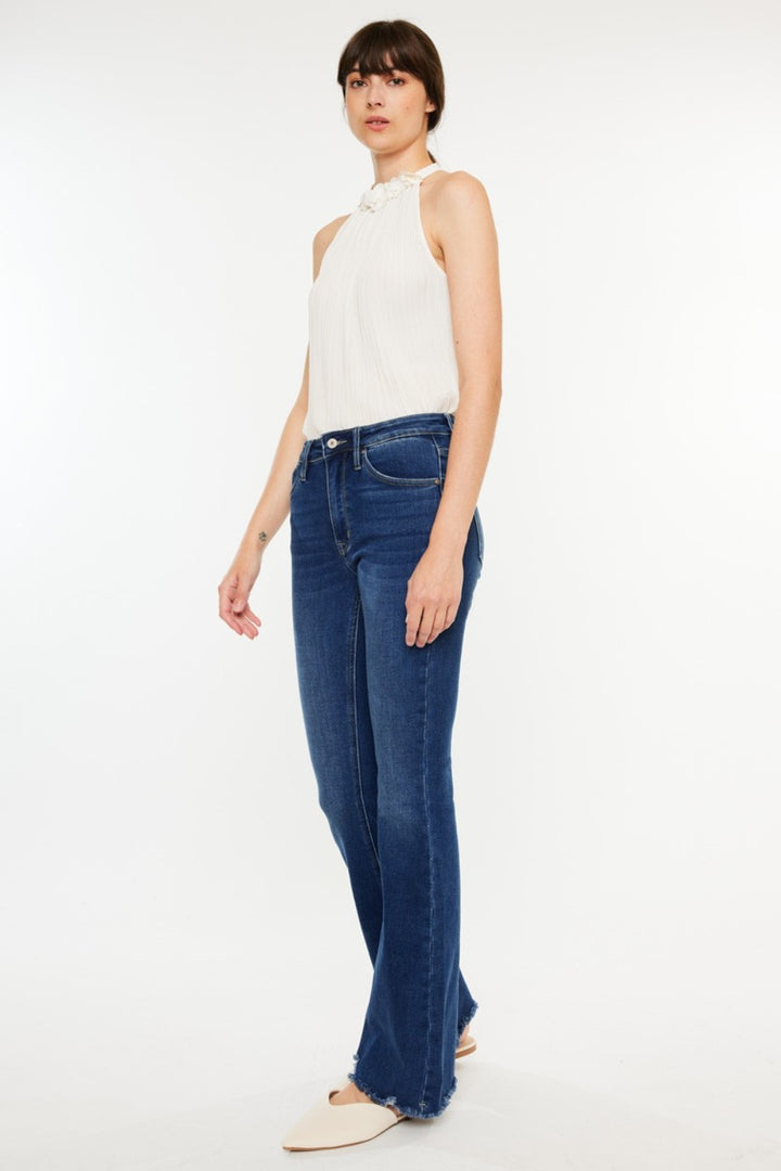 Alice Cat's Whiskers Raw Hem Flare Jeans Kancan