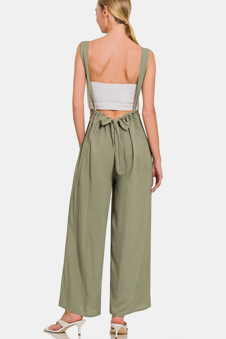 Aelia Pocketed Wide Strap Wide Leg Overalls Zenana