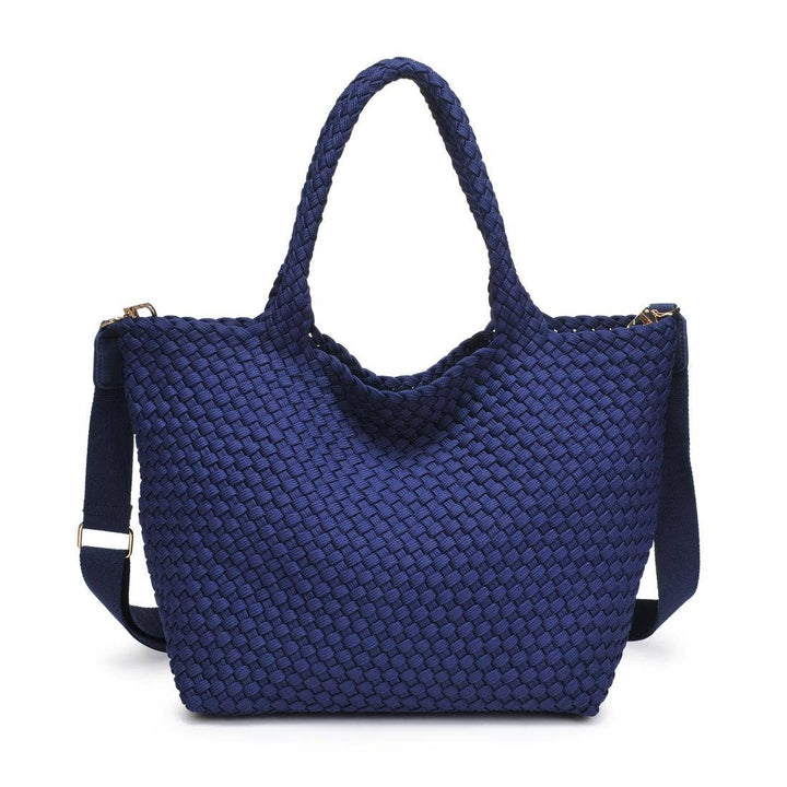 Sky's The Limit - Medium Laced Up Eco-Edition Tote: Navy - Sol and Selene