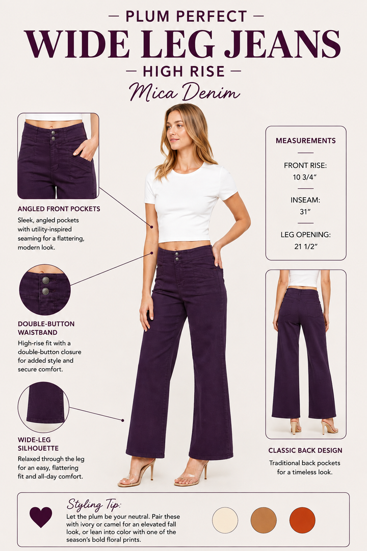 Plum Perfect High-Rise Wide Leg Jeans – Mica Denim