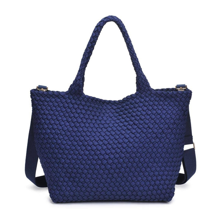 Sky's The Limit - Medium Laced Up Eco-Edition Tote: Navy - Sol and Selene