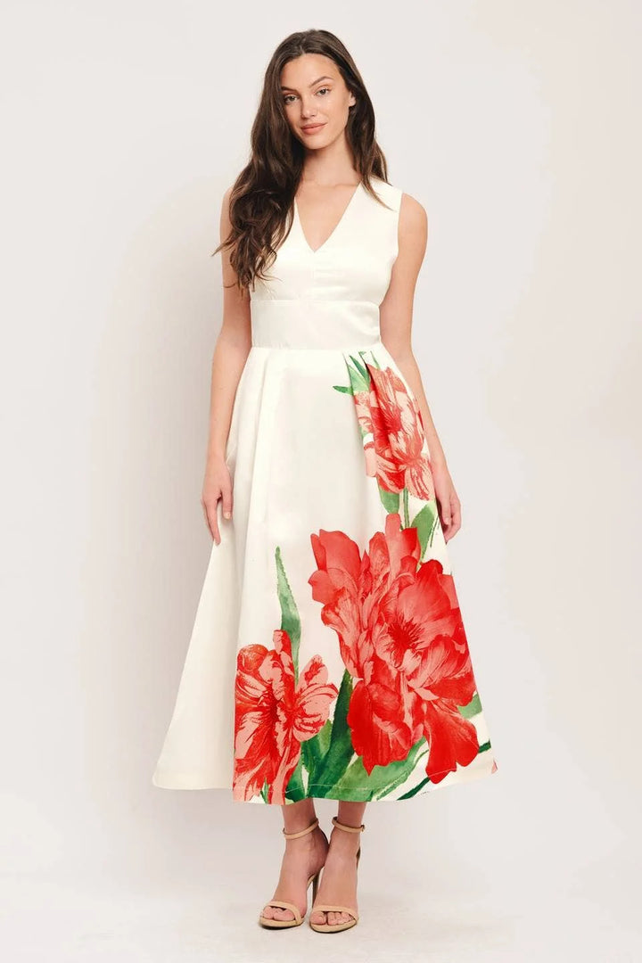 Scarlet Garden Midi Dress