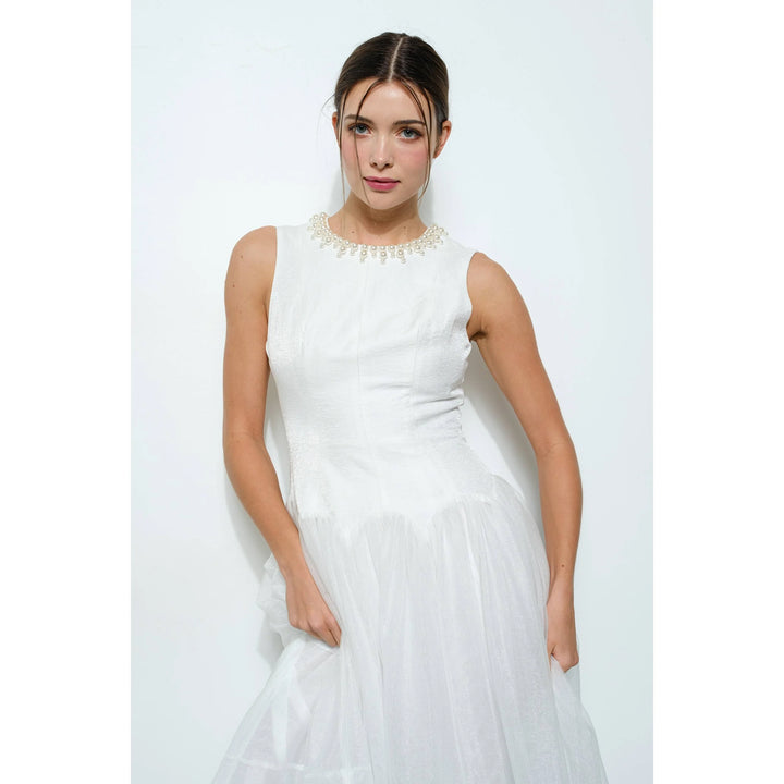 The Ivory Heirloom Tulle Midi Dress