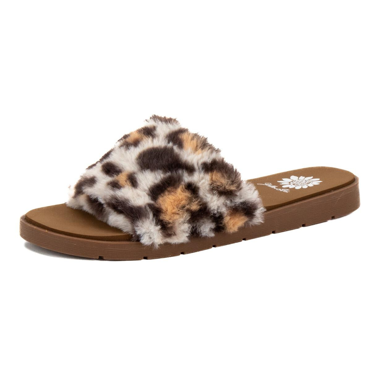 Felah Leopard Faux Fur Slides