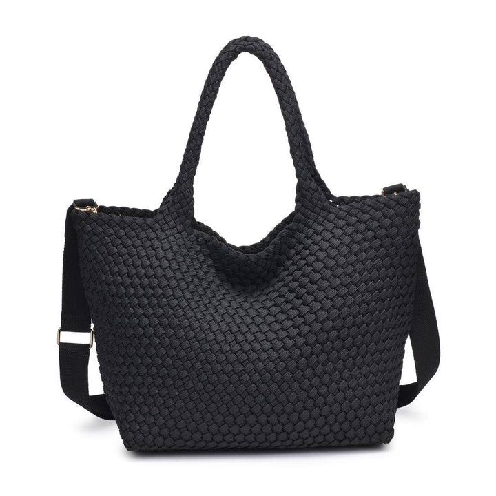 Sky's The Limit - Medium Laced Up Eco-Edition Tote: Black - Sol and Selene
