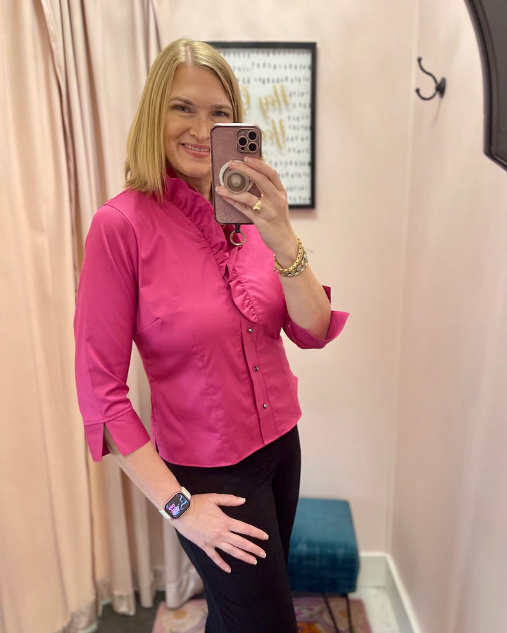 Edith Stretch Matte Sateen 3/4 Sleeve Shirt Jacket