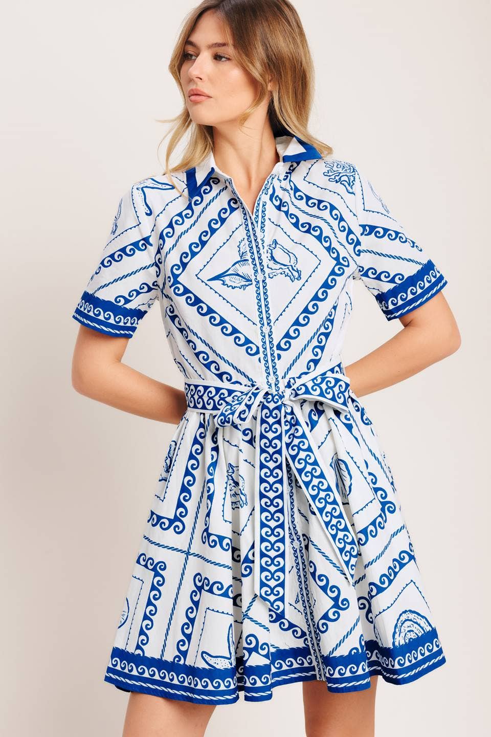 Santorini Tile Mini Dress