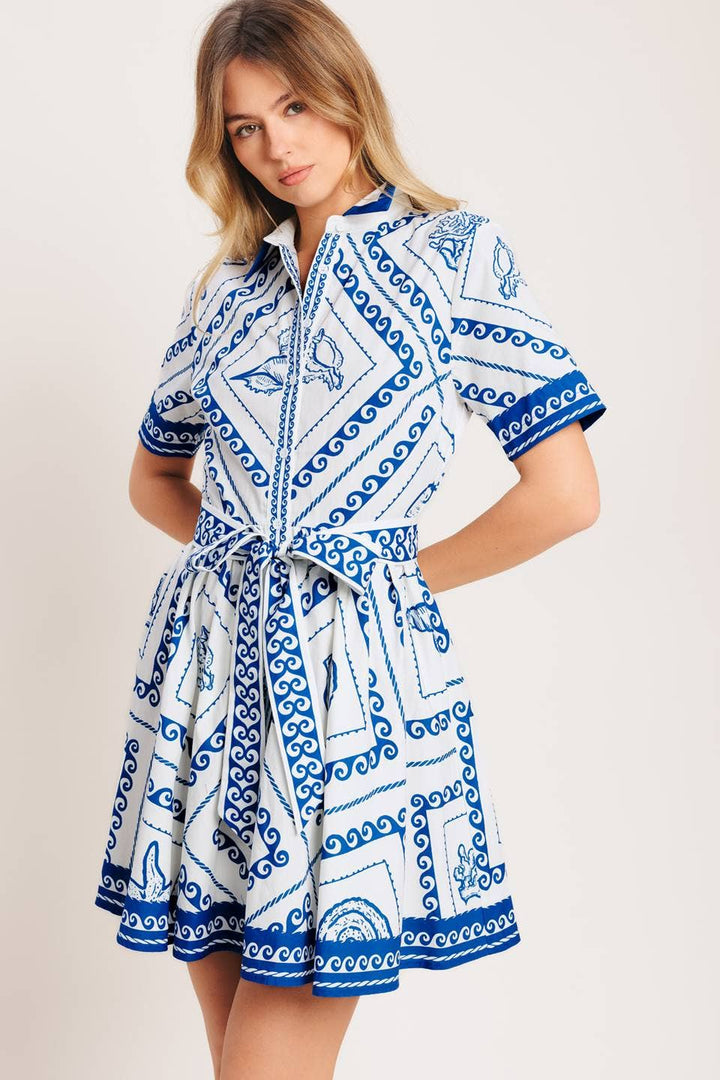 Santorini Tile Mini Dress