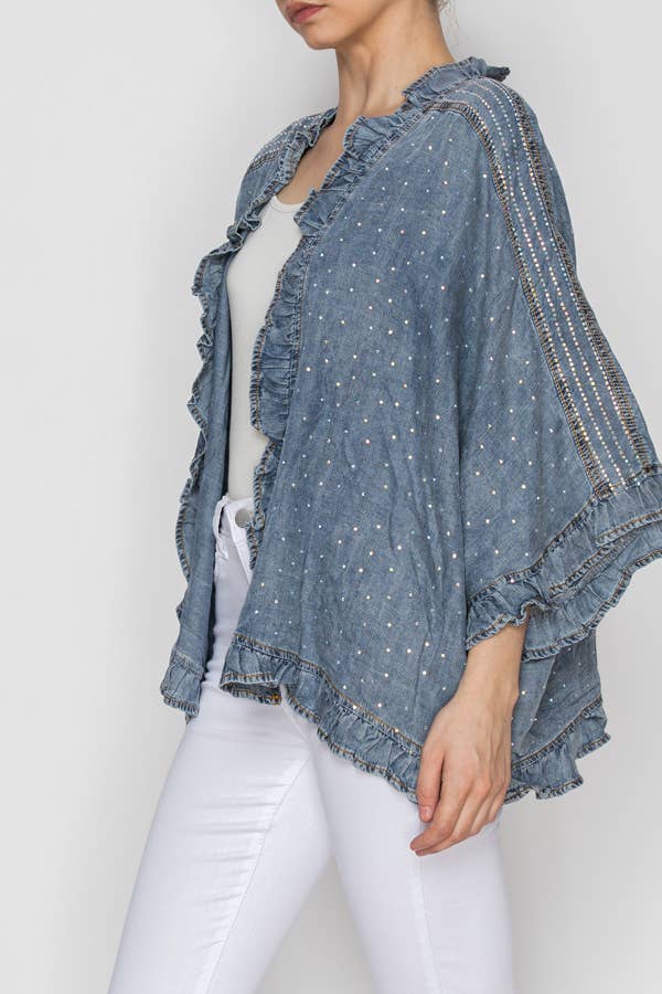 The Starlight Ruffle Denim Kimono