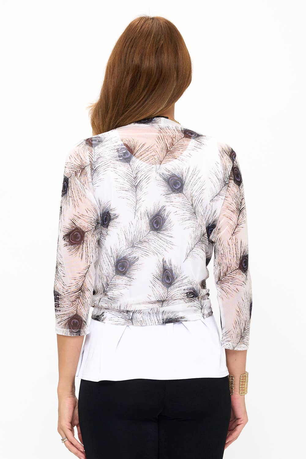 Peacock Mesh Romance Open Cardigan