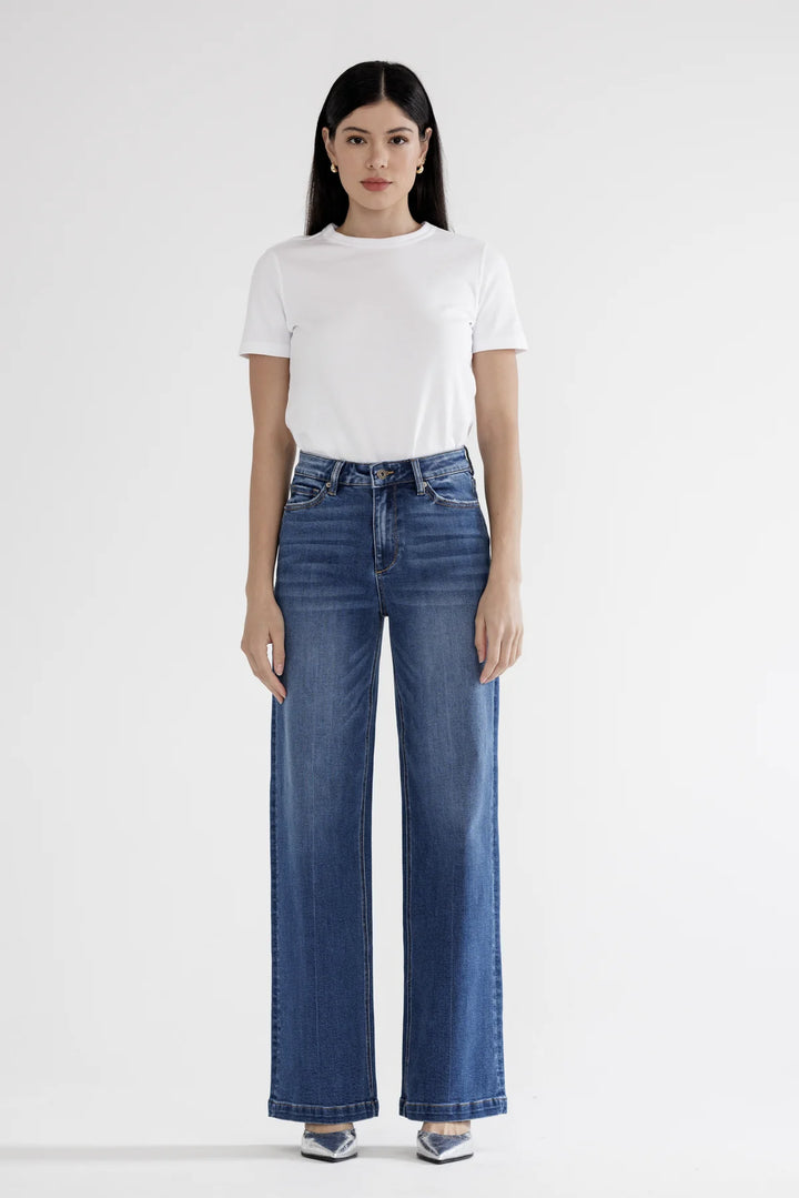 The Long & Lean Wide Leg Jeans – High Rise – Mica Denim