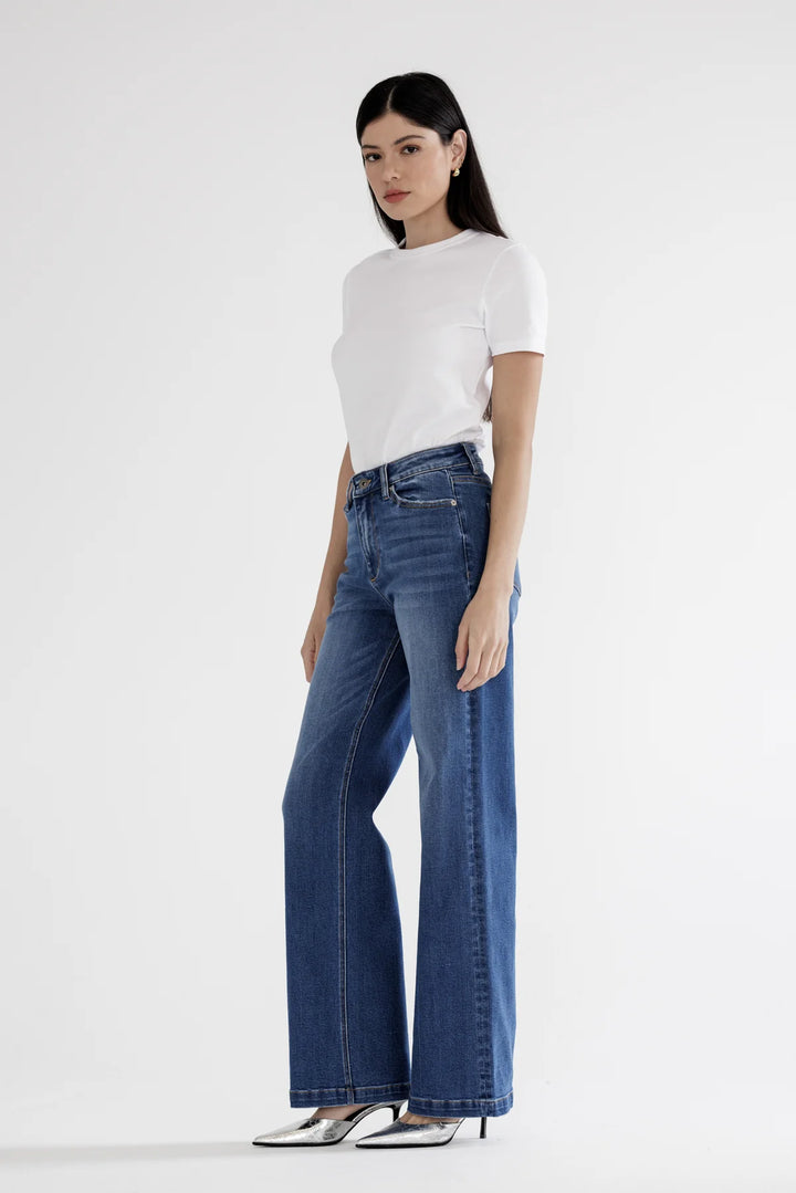 The Long & Lean Wide Leg Jeans – High Rise – Mica Denim