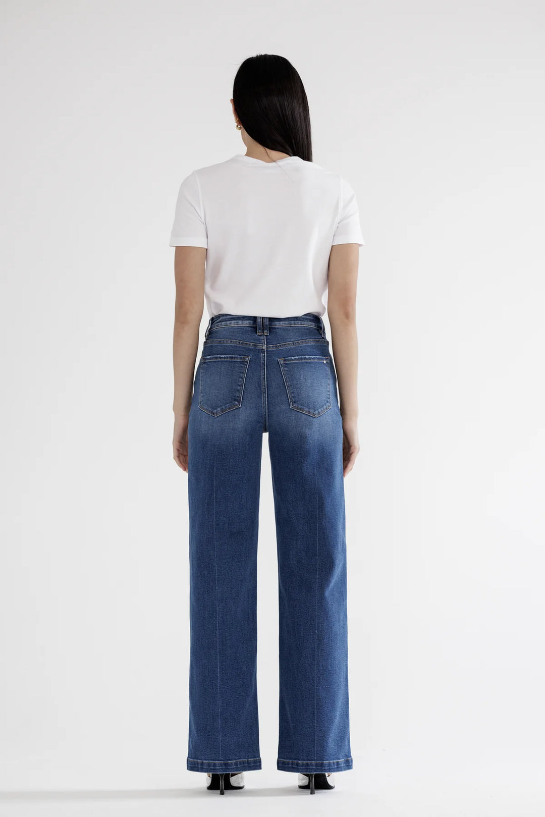 The Long & Lean Wide Leg Jeans – High Rise – Mica Denim
