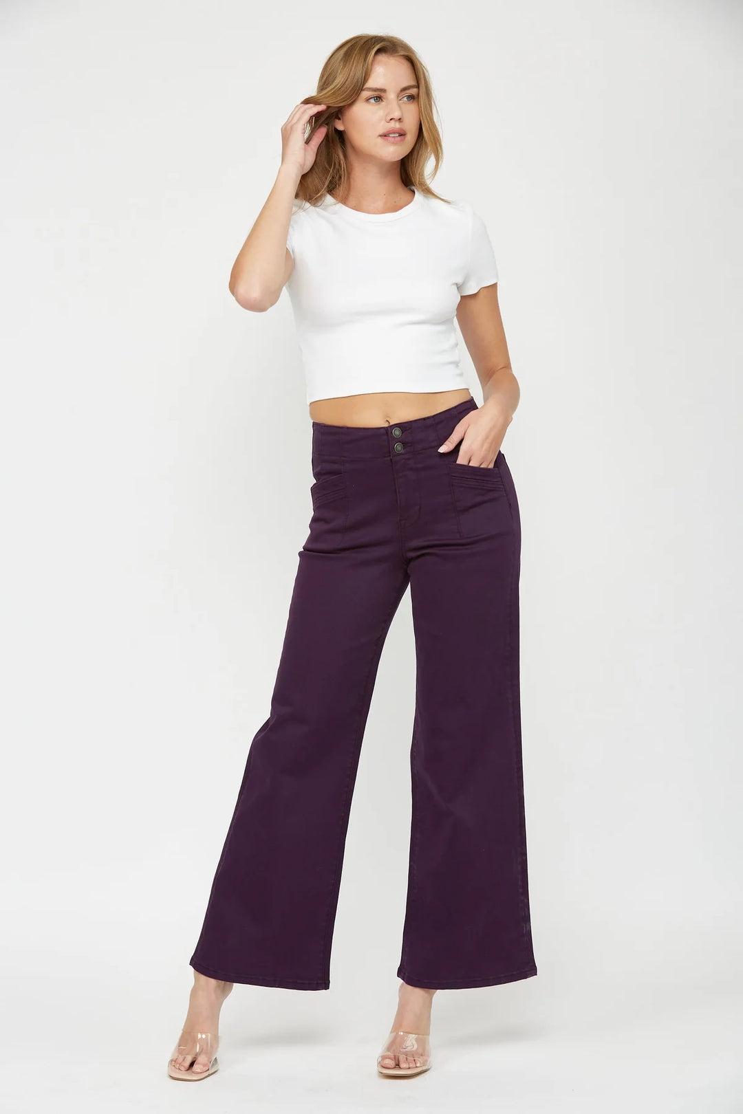 Plum Perfect High-Rise Wide Leg Jeans – Mica Denim