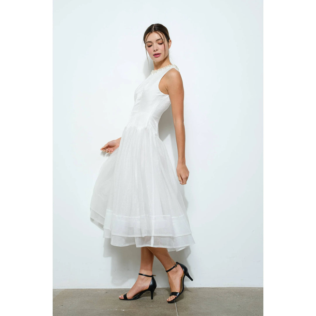 The Ivory Heirloom Tulle Midi Dress