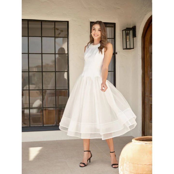 The Ivory Heirloom Tulle Midi Dress