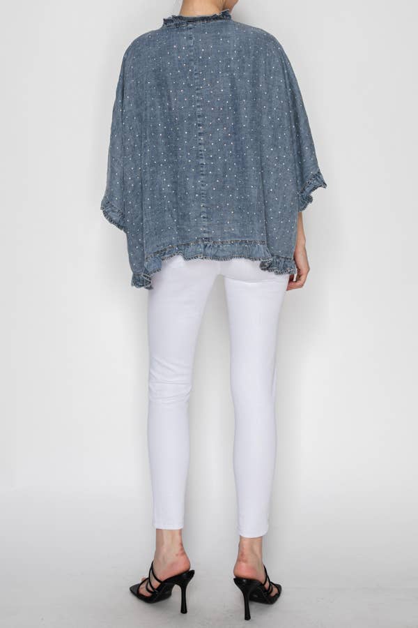 The Starlight Ruffle Denim Kimono