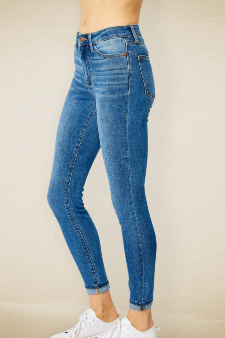 Samantha Cuffed Hem Skinny Jeans - Judy Blue