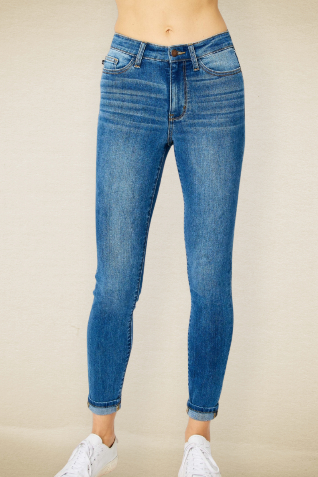 Samantha Cuffed Hem Skinny Jeans - Judy Blue